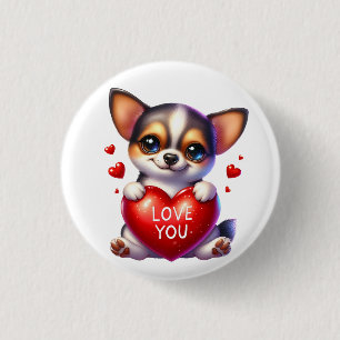 Valentine Gift - Tiny Treasures Chihuahua 3 Cm Round Badge