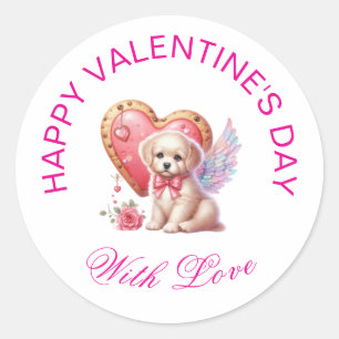 Valentine Gifts - Pawsitively Adorable Puppy 1 Classic Round Sticker