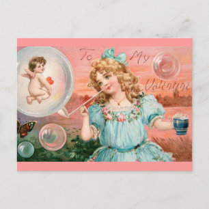 Valentine Girl Holiday Postcard