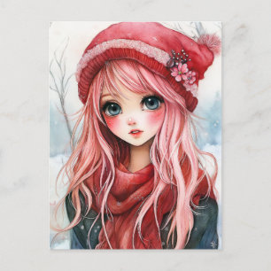 Valentine Girl Holiday Postcard