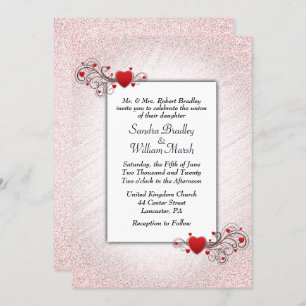 Valentine Glitter Wedding Invitation
