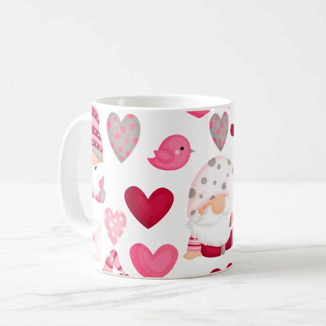 Valentine gnome coffee mug (Front Left)