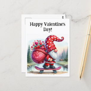 Valentine Gnome Happy Valentines Postcard