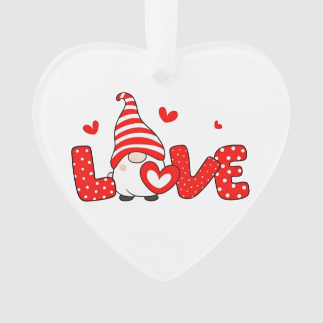 Valentine gnome  ornament (Front)