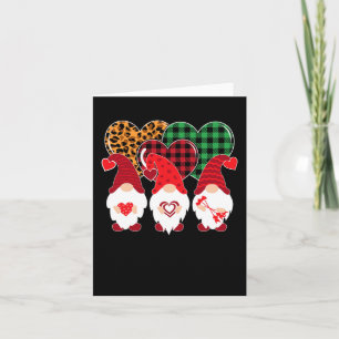 Valentine Gnomes Holding Heart Leopard Happy Valen Card