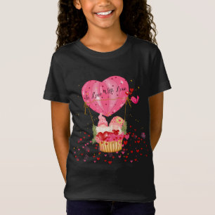 Valentine Gnomes Hot Air Balloon Heart Valentine's T-Shirt