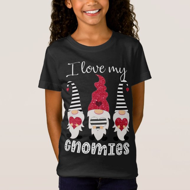 Valentine Gnomes I Love My Gnomies T-Shirt (Front)