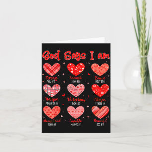 Valentine god says i am heart christian bible vers card