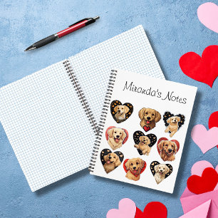 Valentine Golden Retriever Dog personalized Notebook