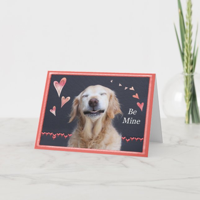 Valentine Golden Retriever Holiday Card (Front)