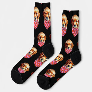 Valentine Golden Retriever Socks