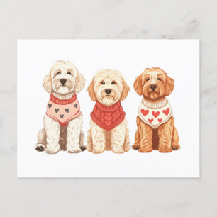 Valentine Goldendoodle Dogs Postcard