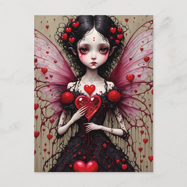 Valentine Gothic Fairy Postcard (Front)