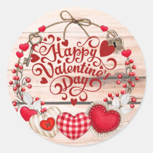 Valentine Greetings   Classic Round Sticker