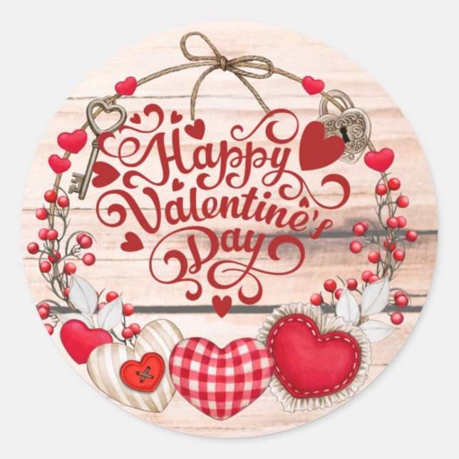 Valentine Greetings   Classic Round Sticker (Front)
