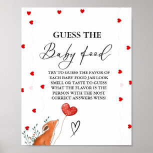 Valentine Guess The Baby Food Baby Shower Game Poster
