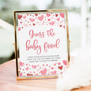 Valentine Guess the Baby Food Baby Shower Game Poster