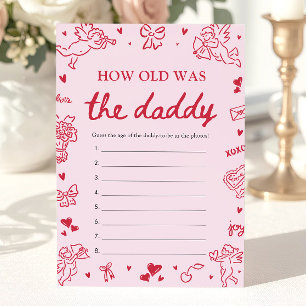 Valentine Hand Drawn How Old Was The Daddy Game Invitation