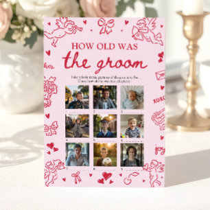 Valentine Hand Drawn How Old Was The Groom Game Invitation