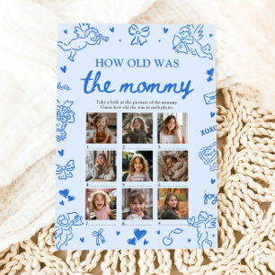 Valentine Hand Drawn How Old Was The Mommy Game Invitation
