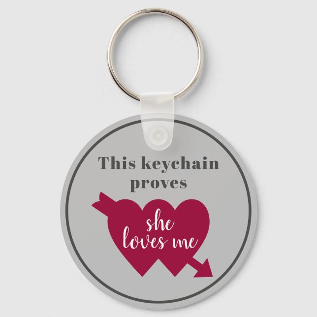 Valentine He Loves Me Keychain (Front)