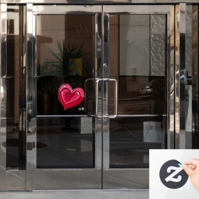 Valentine Heart Accent Window Cling 12x12 (Office Door)