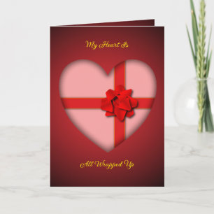 Valentine Heart Airbrushed Folded Greeting Card
