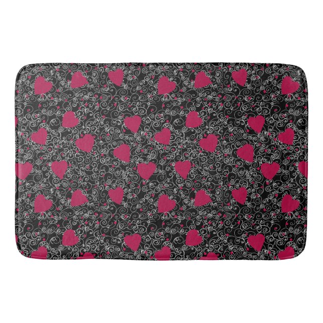 Valentine Heart Art Bath Mat (Front)
