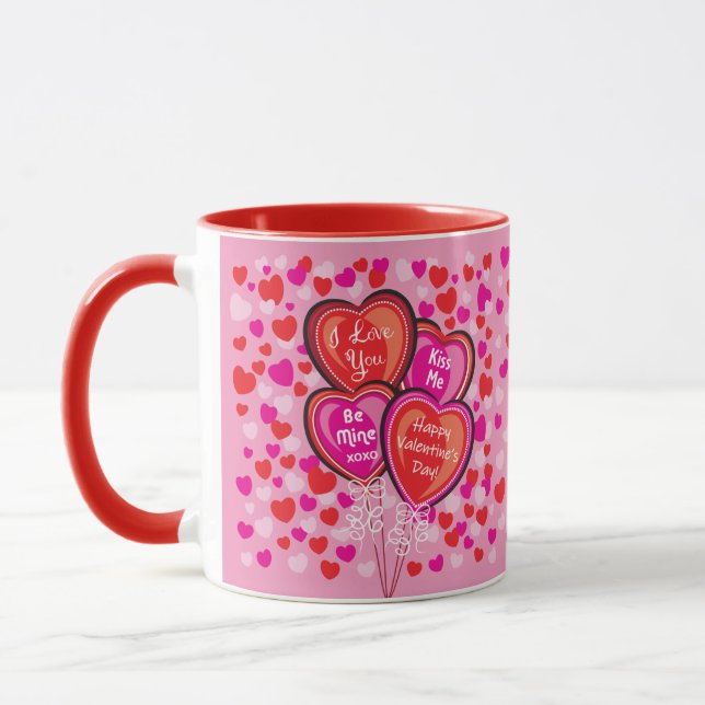Valentine Heart Balloons Mug (Left)