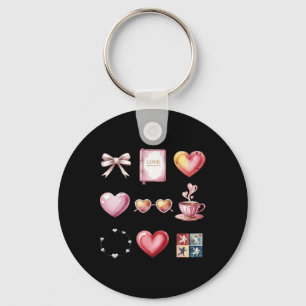 Valentine Heart Bow Mirror Love Letter Latte Bow A Key Ring