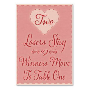 Valentine Heart Bunco Table Card #2