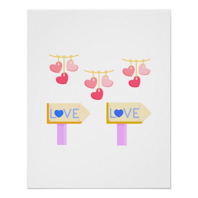 Valentine Heart Bunting Poster (Front)