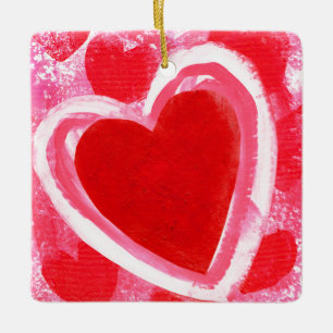 Valentine Heart by VictoriaShaylee Ceramic Tree Decoration