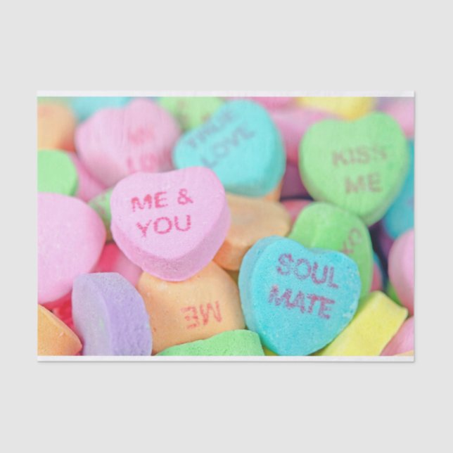 Valentine Heart Candy  Tissue Paper (Front)