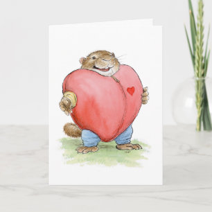Valentine Heart Costume Muskrat Card