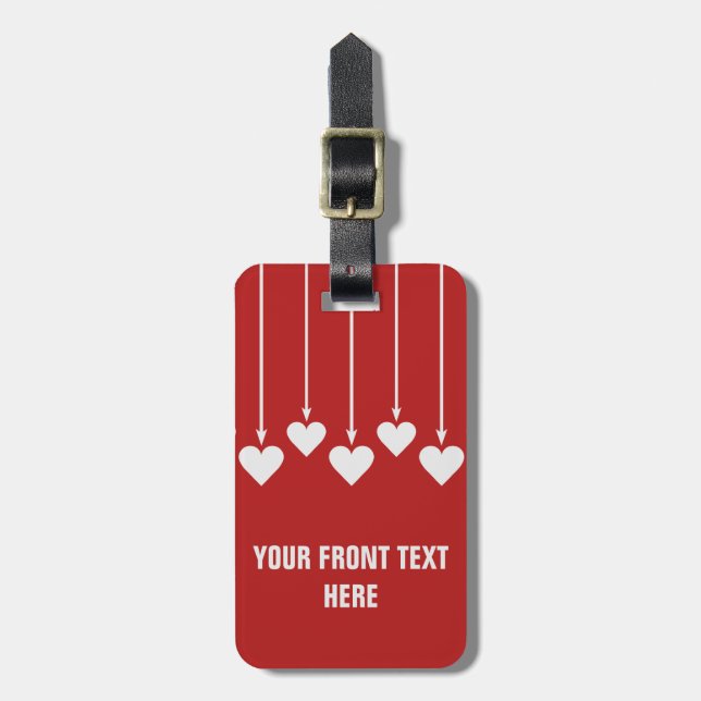 Valentine Heart custom luggage tag (Front Vertical)