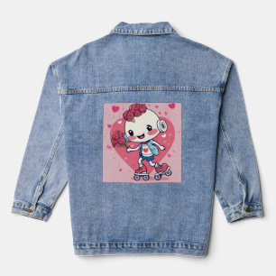 valentine heart denim jacket