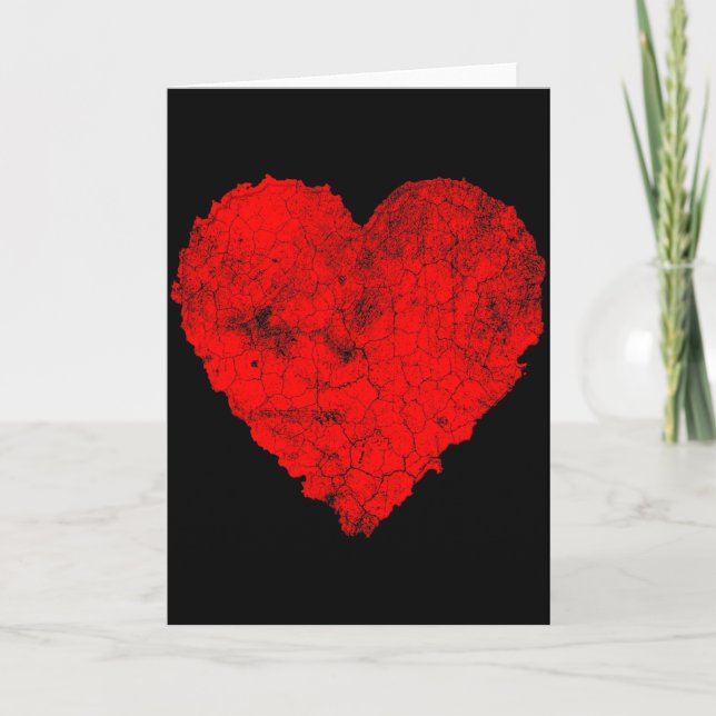 Valentine Heart Distressed Graphic  Card (Front)