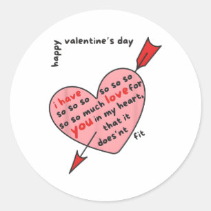 Valentine Heart For Valentine Day  Classic Round Sticker