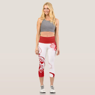 Valentine Heart High Waisted Capri Leggings
