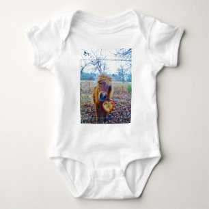 Valentine Heart  Horse Baby Bodysuit