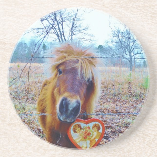 Valentine Heart  Horse Coaster (Front)
