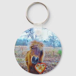 Valentine Heart  Horse Key Ring