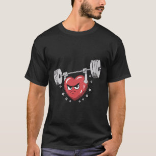 Valentine Heart Lifting Weights Funny Workout T-Shirt