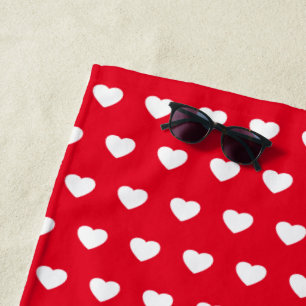 Valentine heart love romance beach towel