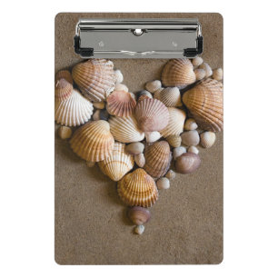 Valentine Heart Made with Shells Mini Clipboard