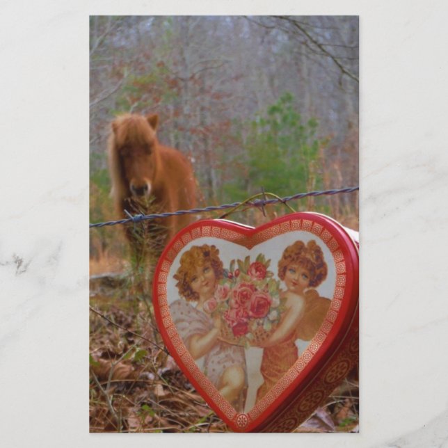 Valentine Heart  Miniature brown Horse (Front)