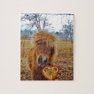 Valentine Heart Miniature brown Horse Jigsaw Puzzle