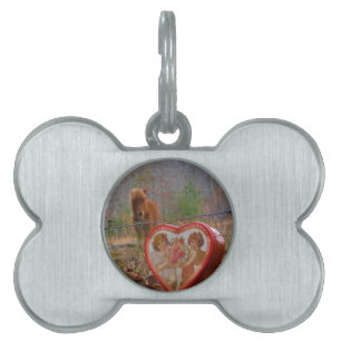 Valentine Heart Miniature brown Horse Pet ID Tag