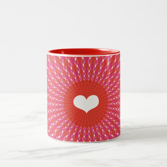 Valentine Heart Pop Two-Tone Coffee Mug (Center)